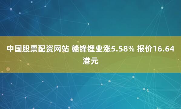 中国股票配资网站 赣锋锂业涨5.58% 报价16.64港元